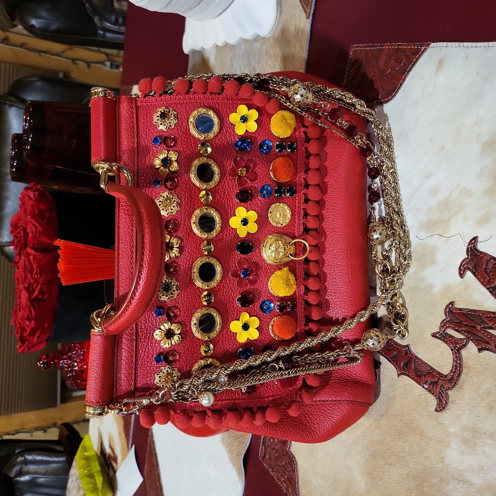 Dolce and Gabbaba Sicily leather handbag